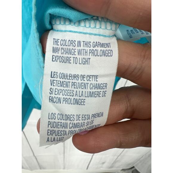 Tommy Hilfiger SZ 6 VINTAGE Y2K Blue Stretch Sleeveless Button Up Top Blouse - Picture 7 of 8